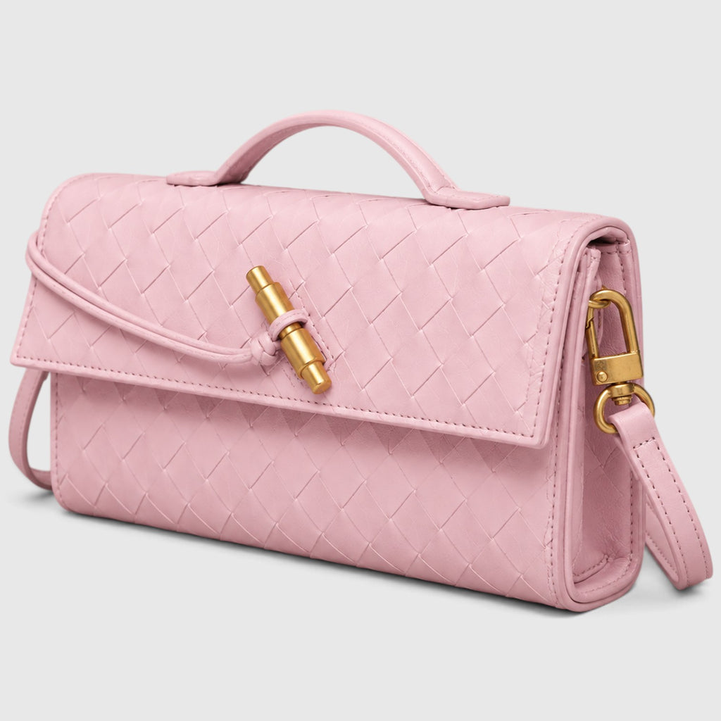 Monvaline | Women’s Woven Clutch Bag – Leather Shoulder Evening Handbag