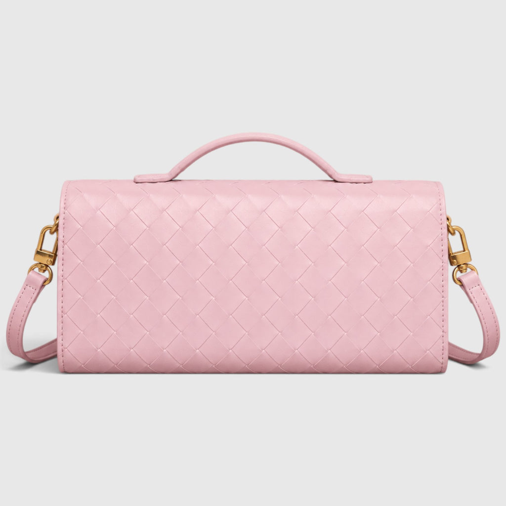 Monvaline | Women’s Woven Clutch Bag – Leather Shoulder Evening Handbag