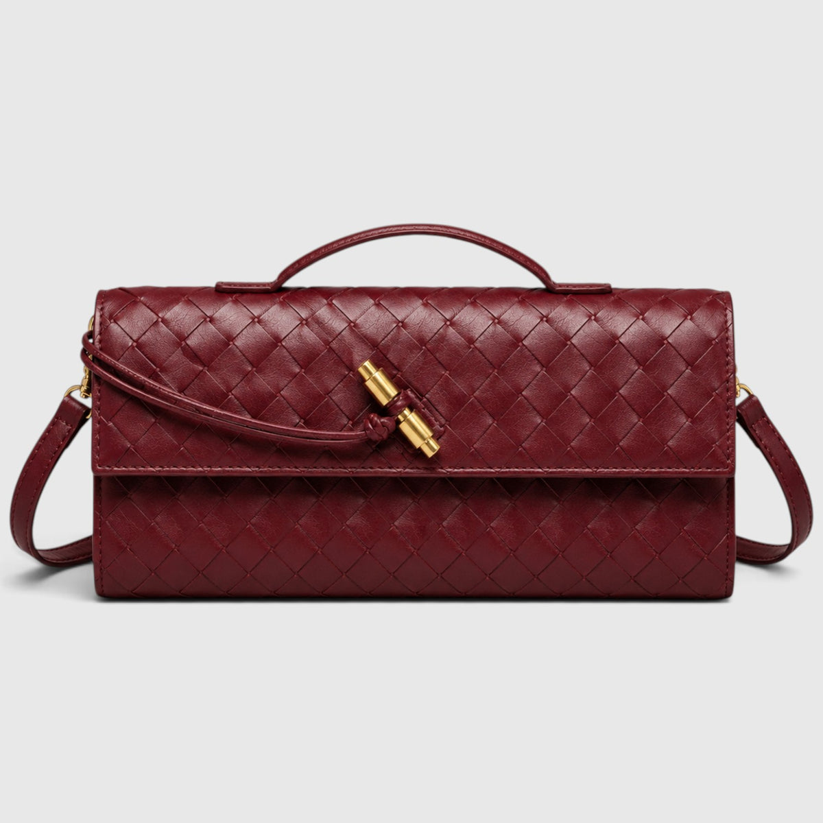 Monvaline | Women’s Woven Clutch Bag – Leather Shoulder Evening Handbag