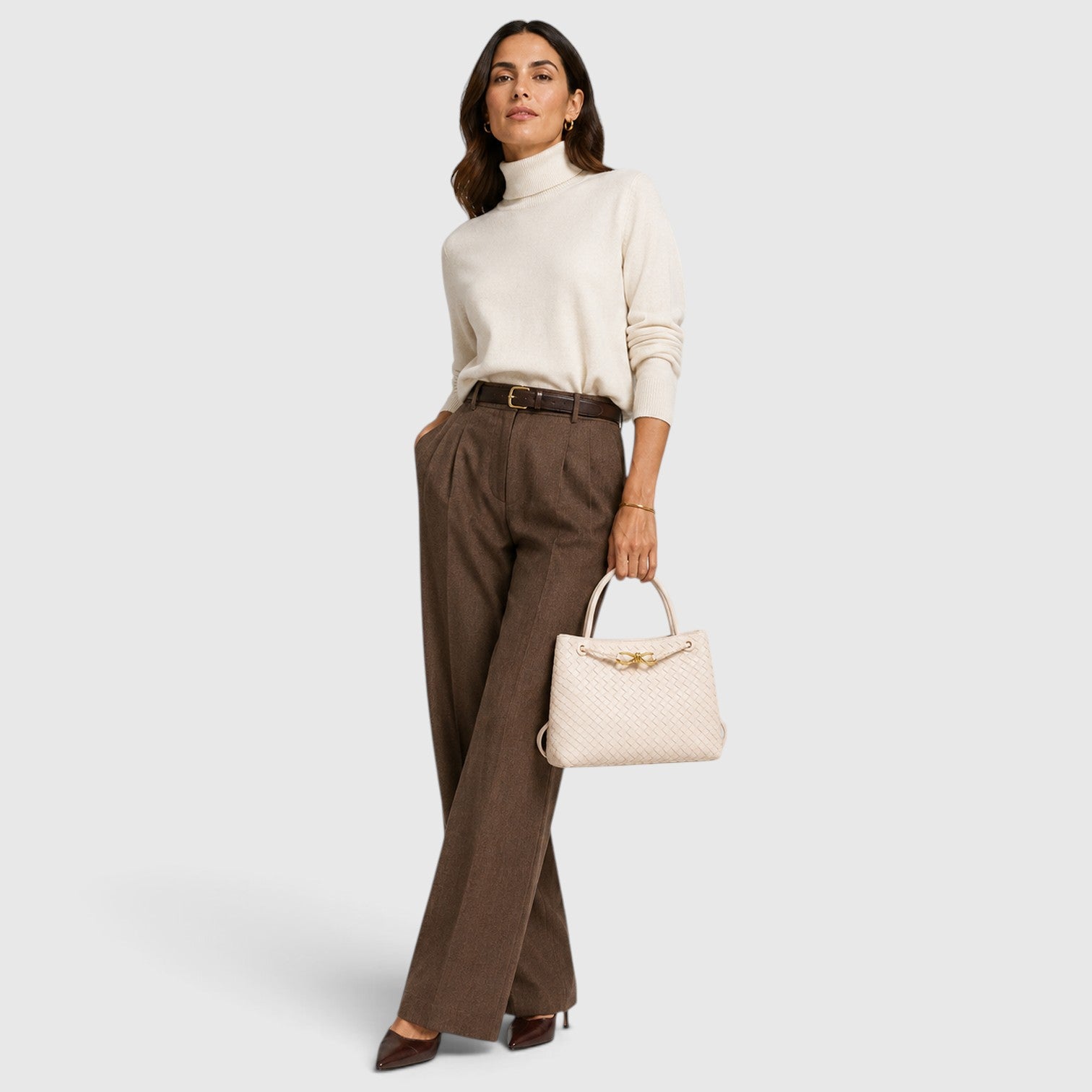 Monvaline | Women’s Woven Luxury Tote Bag – Soft Vegan Leather Shoulder Bag