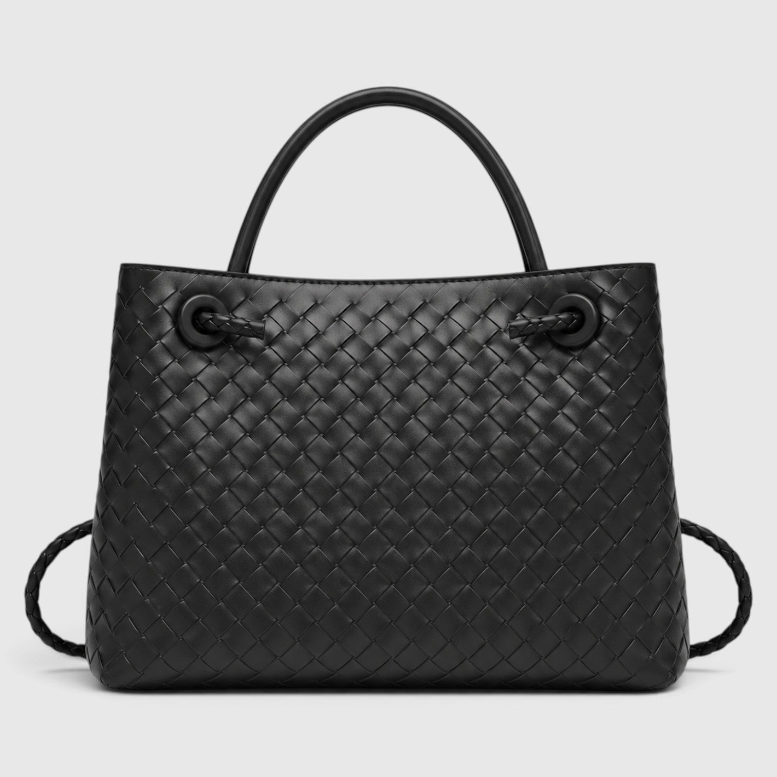 Monvaline | Women’s Woven Luxury Tote Bag – Soft Vegan Leather Shoulder Bag