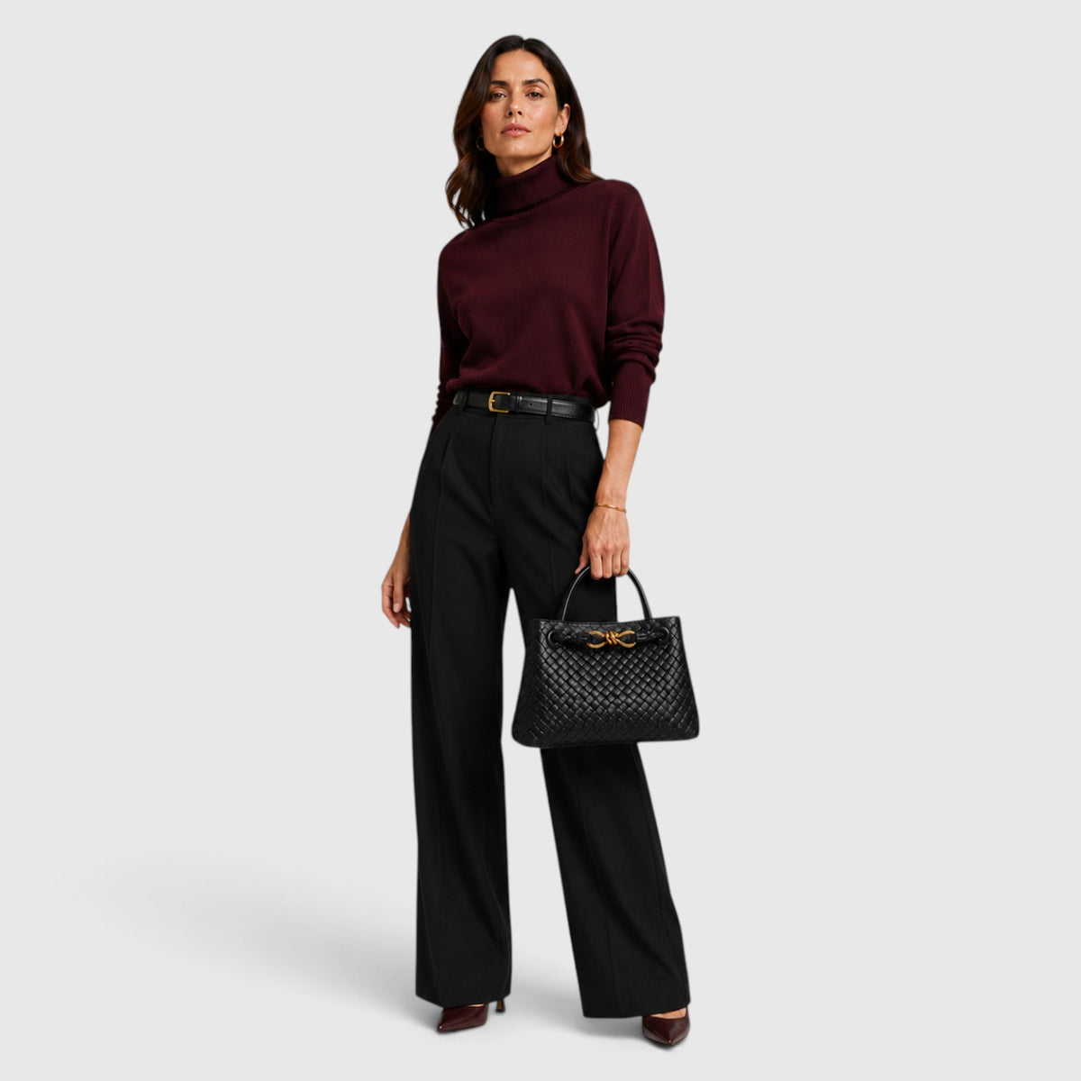 Monvaline | Women’s Woven Luxury Tote Bag – Soft Vegan Leather Shoulder Bag