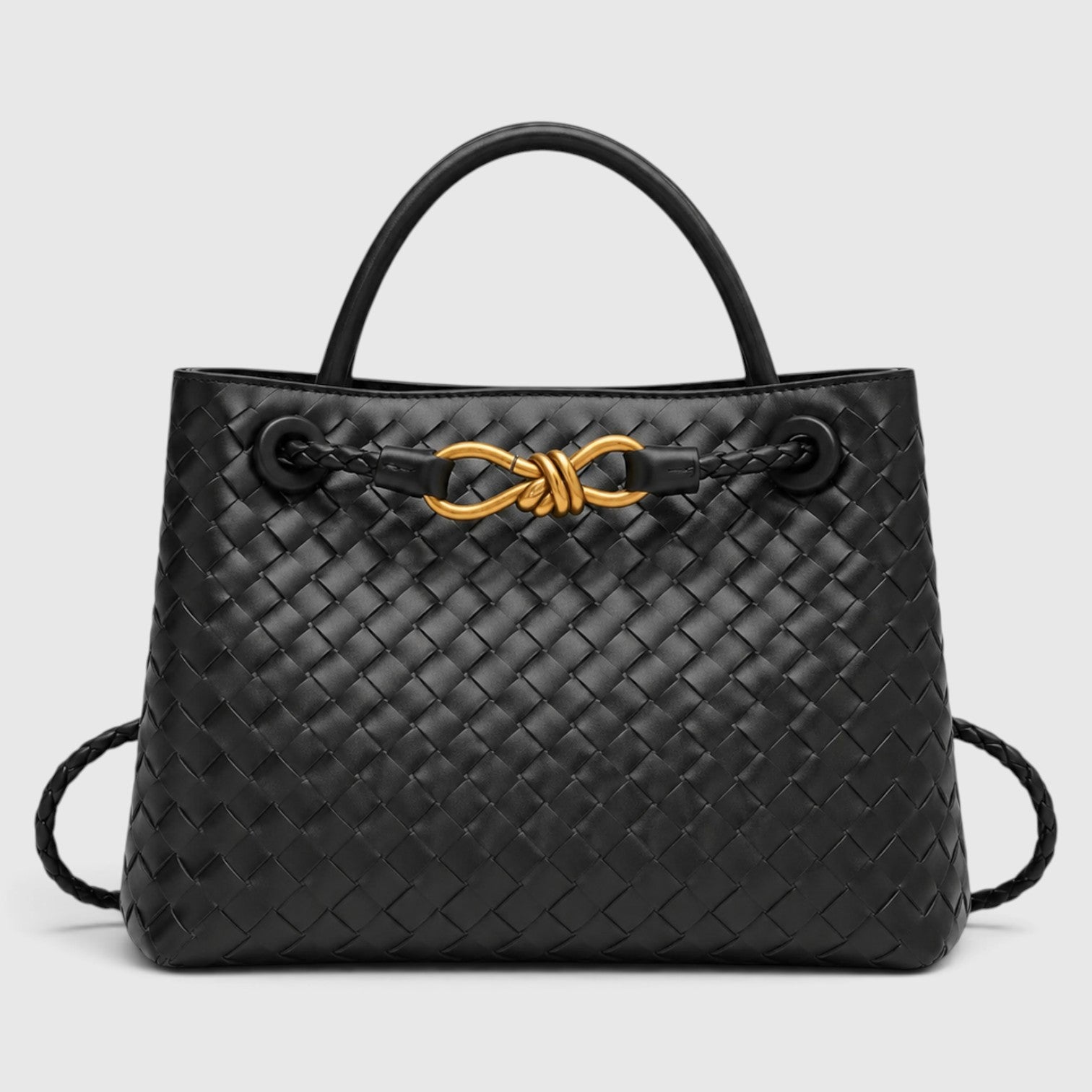 Monvaline | Women’s Woven Luxury Tote Bag – Soft Vegan Leather Shoulder Bag