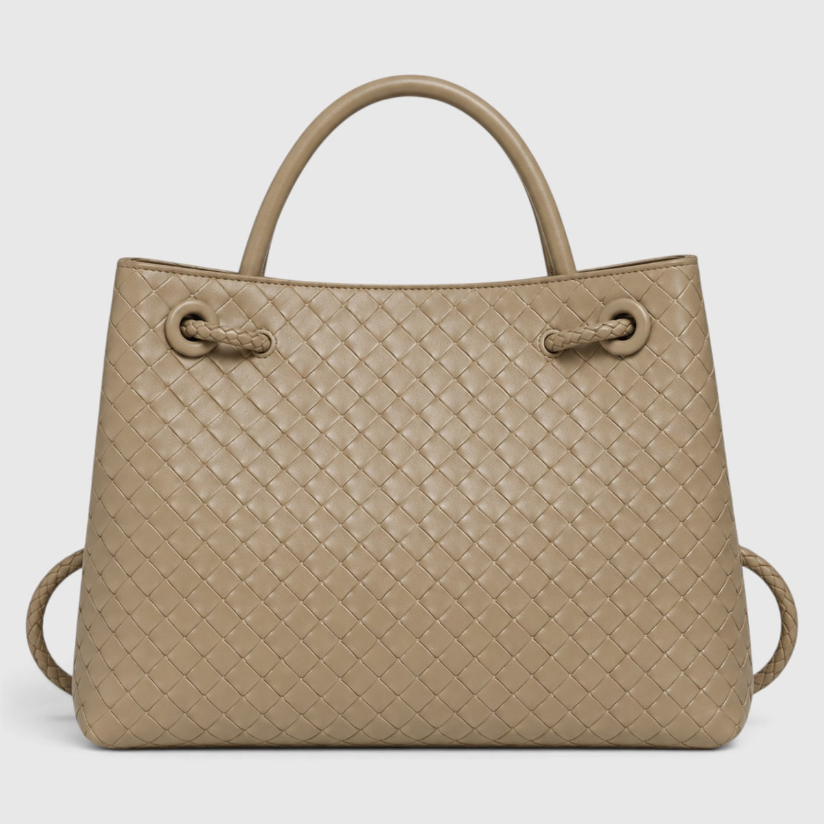 Monvaline | Women’s Woven Luxury Tote Bag – Soft Vegan Leather Shoulder Bag