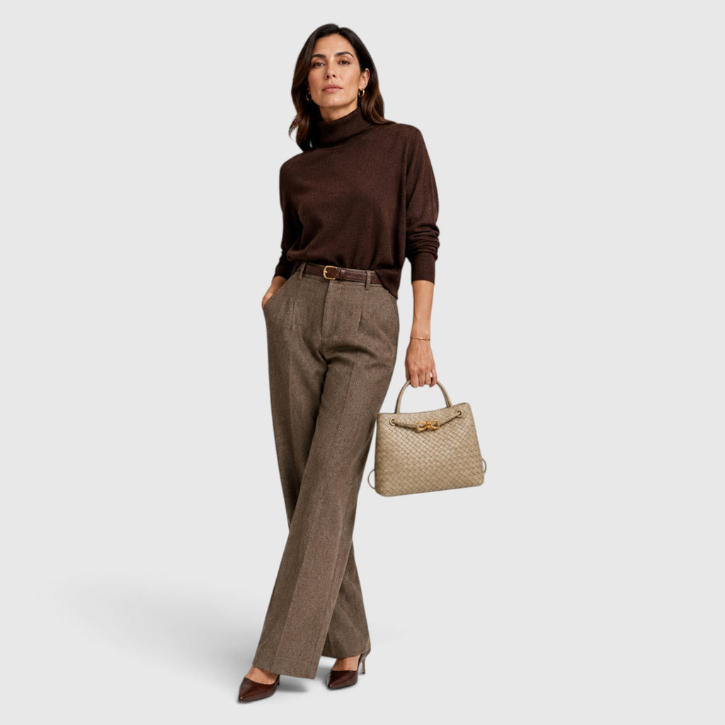 Monvaline | Women’s Woven Luxury Tote Bag – Soft Vegan Leather Shoulder Bag
