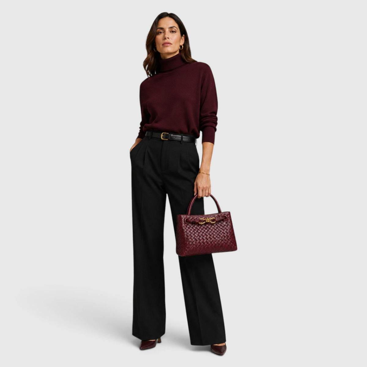 Monvaline | Women’s Woven Luxury Tote Bag – Soft Vegan Leather Shoulder Bag