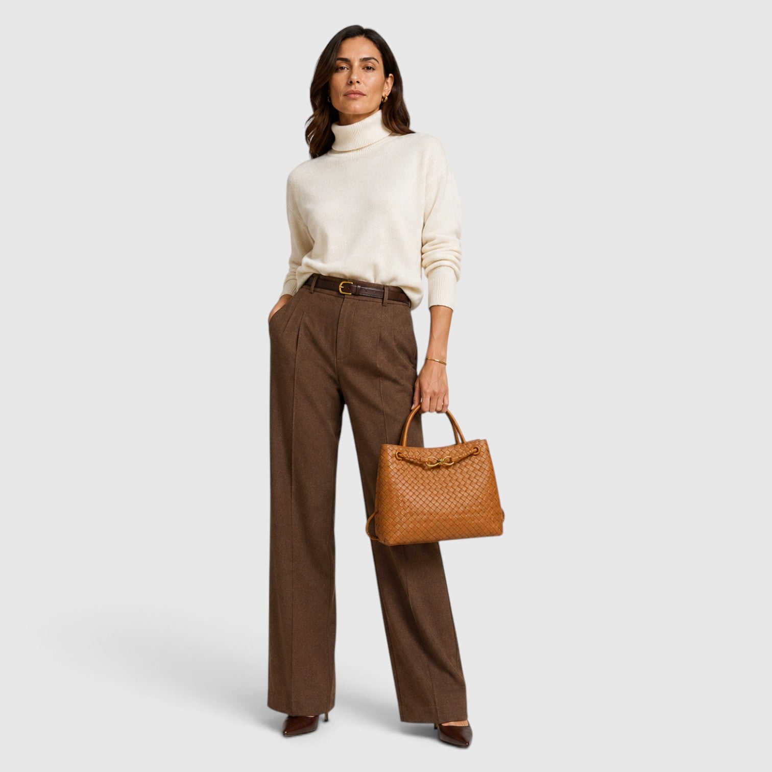 Monvaline | Women’s Woven Luxury Tote Bag – Soft Vegan Leather Shoulder Bag