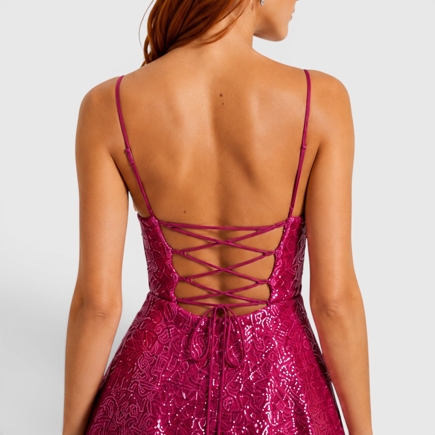 Monvaline | Women's Backless Sequin Mini Dress for Summer Parties