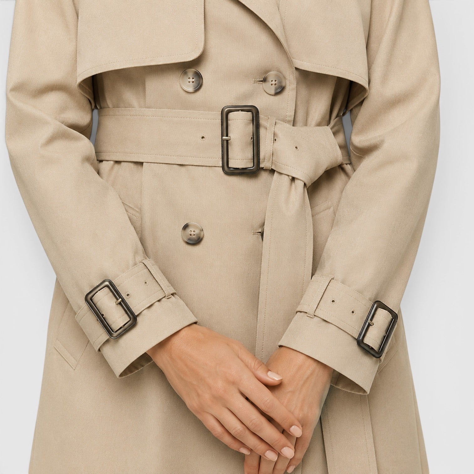 Monvaline | Women's Belted Long Trench Coat for Business Casual Wear