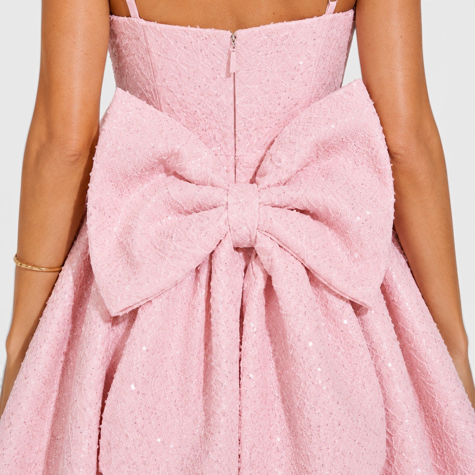 Monvaline | Women's Bow Mini Dress Elegant Cocktail Evening Wear