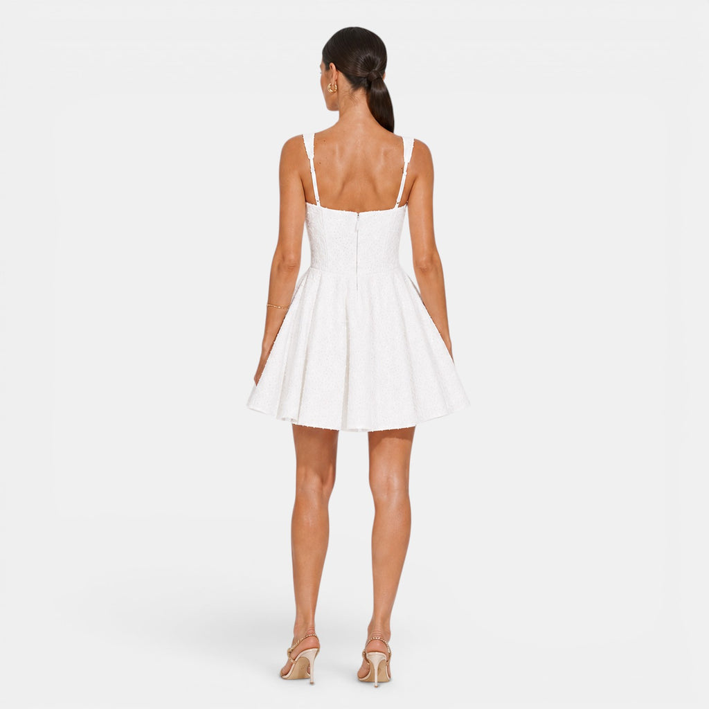 Monvaline | Women's Bow Mini Dress Elegant Cocktail Evening Wear