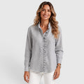 Monvaline | Women's Striped Button-Up Lightweight Blouse