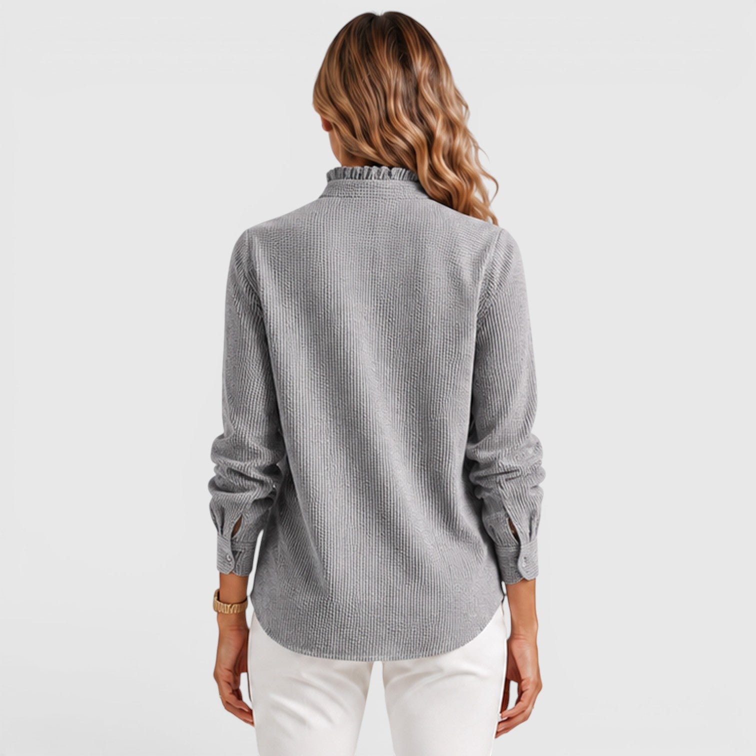 Monvaline | Women's Striped Button-Up Lightweight Blouse
