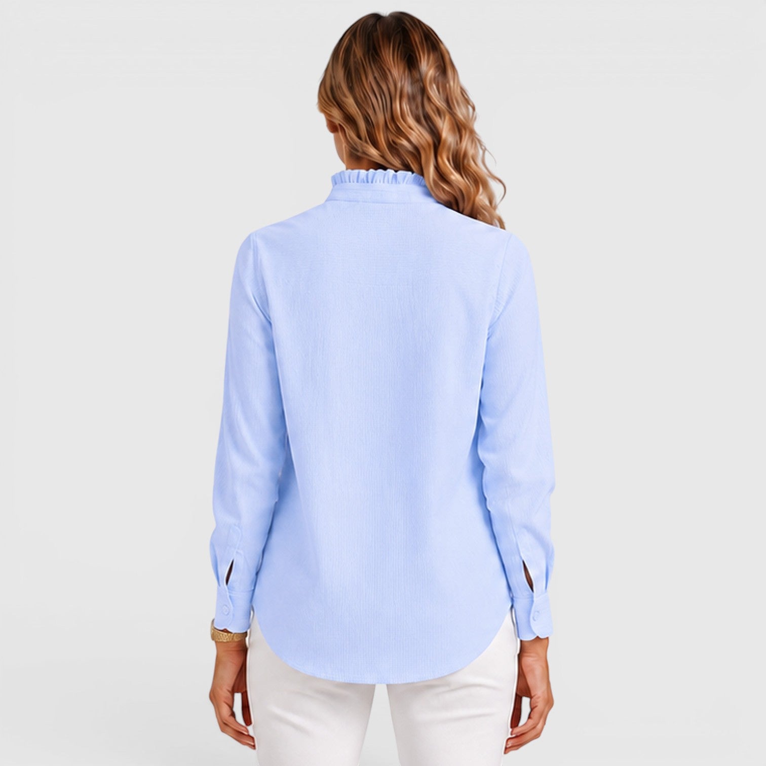 Monvaline | Women's Striped Button-Up Lightweight Blouse
