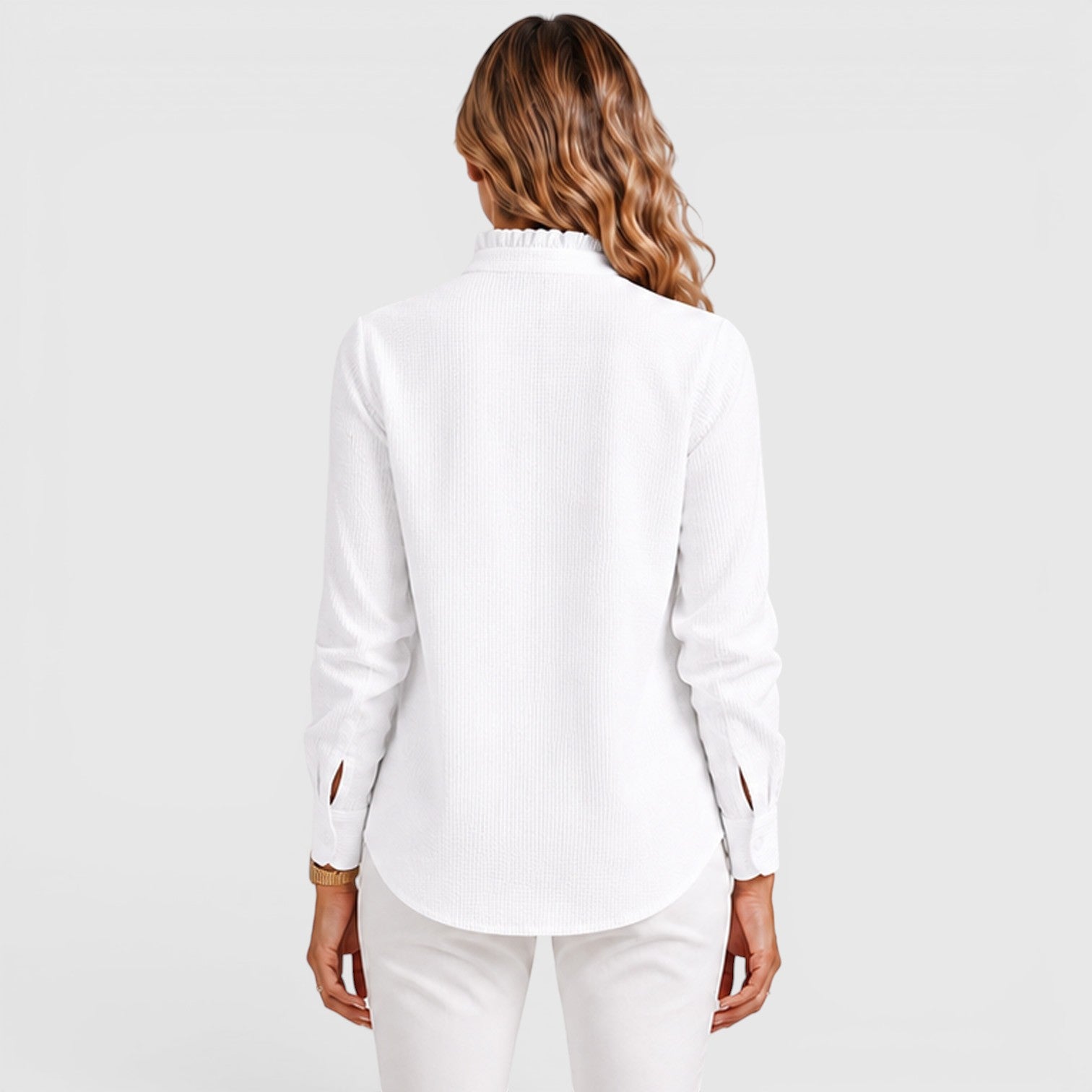 Monvaline | Women's Striped Button-Up Lightweight Blouse
