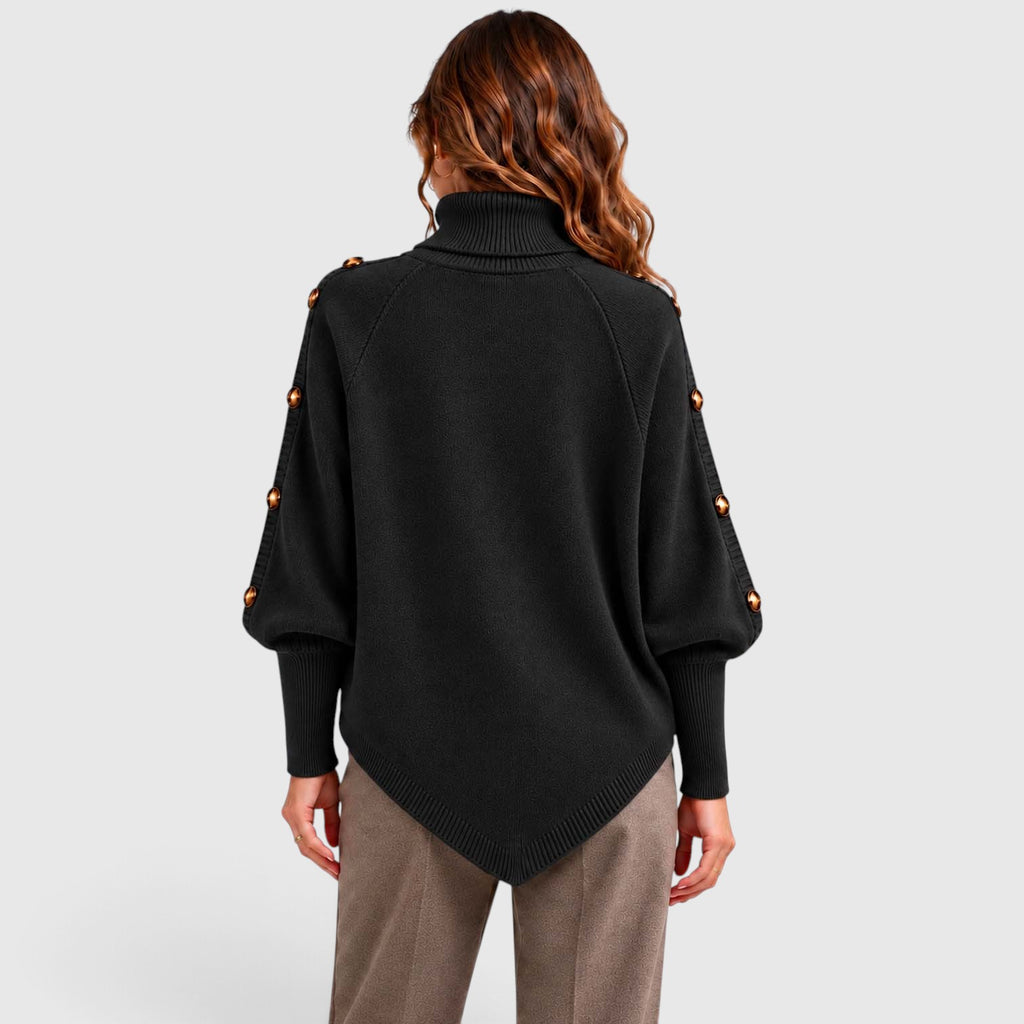 Monvaline | Women's Cable Knit Turtleneck Sweater for Autumn & Winter