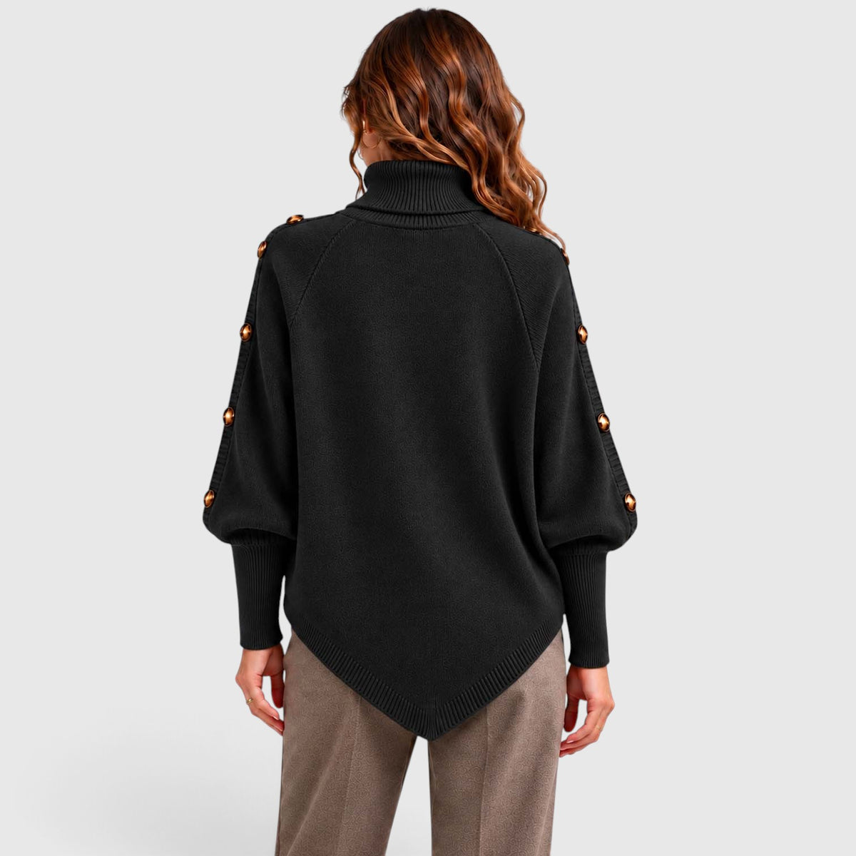 Monvaline | Women's Cable Knit Turtleneck Sweater for Autumn & Winter