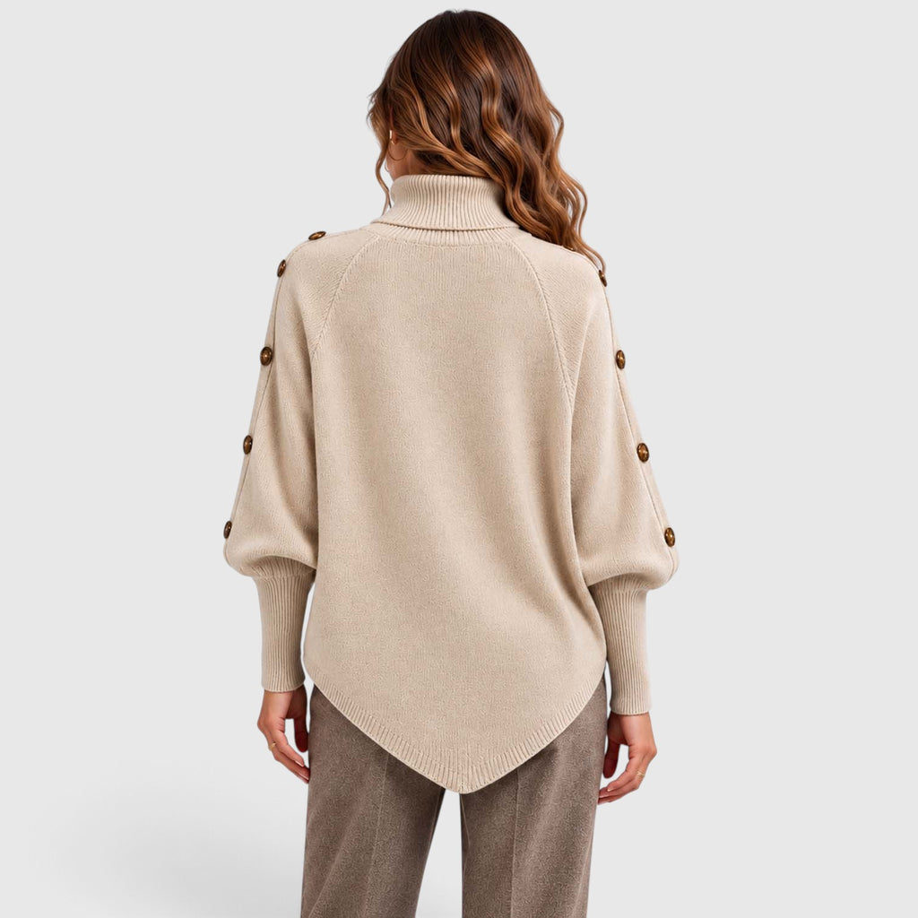 Monvaline | Women's Cable Knit Turtleneck Sweater for Autumn & Winter