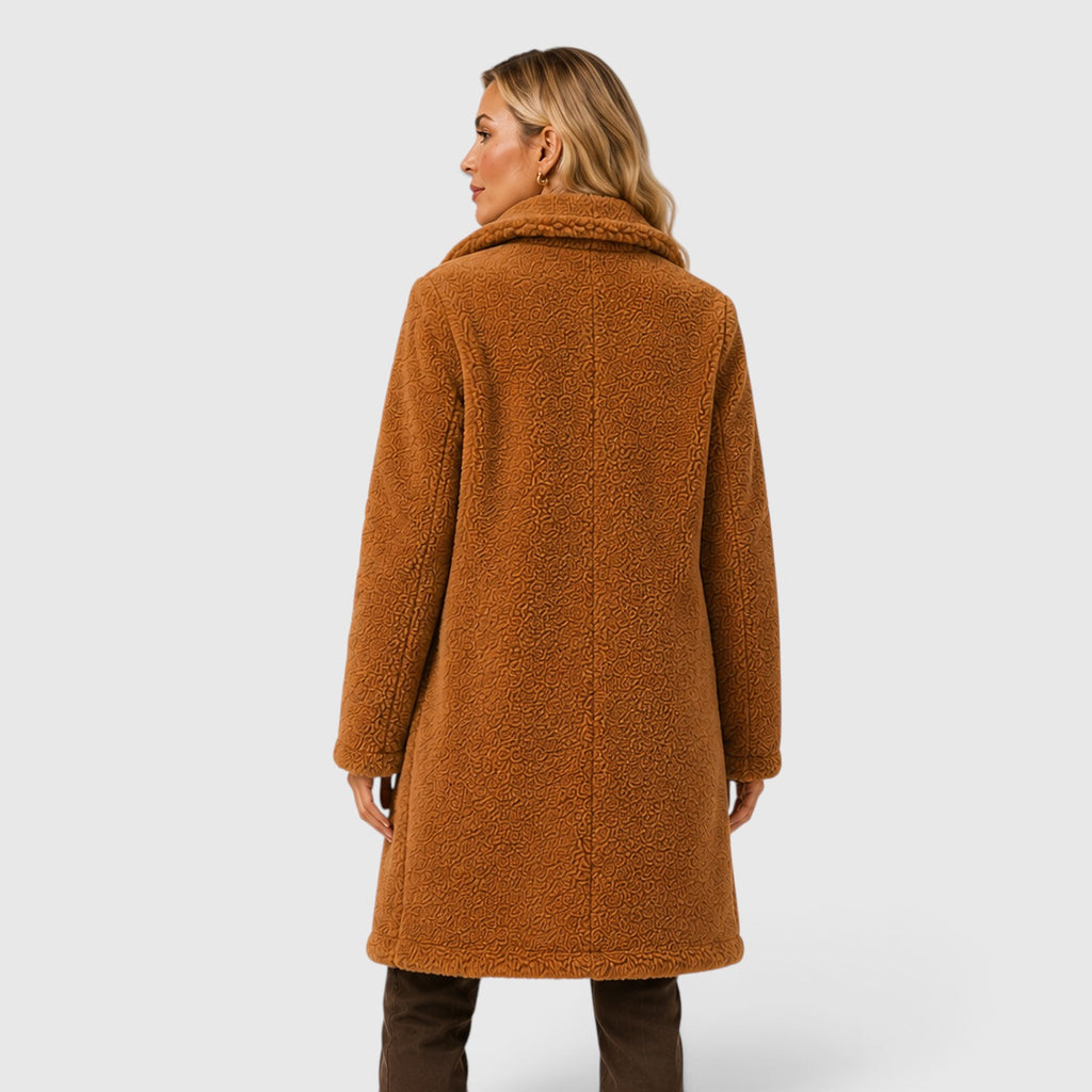 Monvaline | Women's Cashmere Fur Collar Coat – Warm Loose Fit