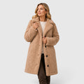Monvaline | Women's Cashmere Fur Collar Coat – Warm Loose Fit