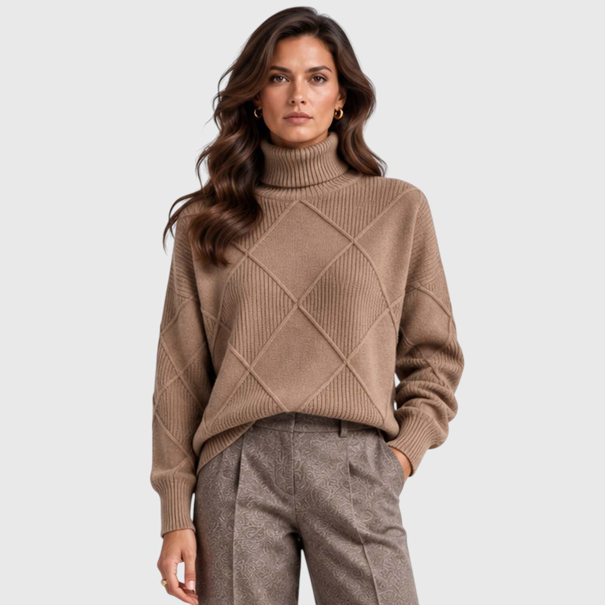 Monvaline | Women's Cashmere Turtleneck Knitted Jumper