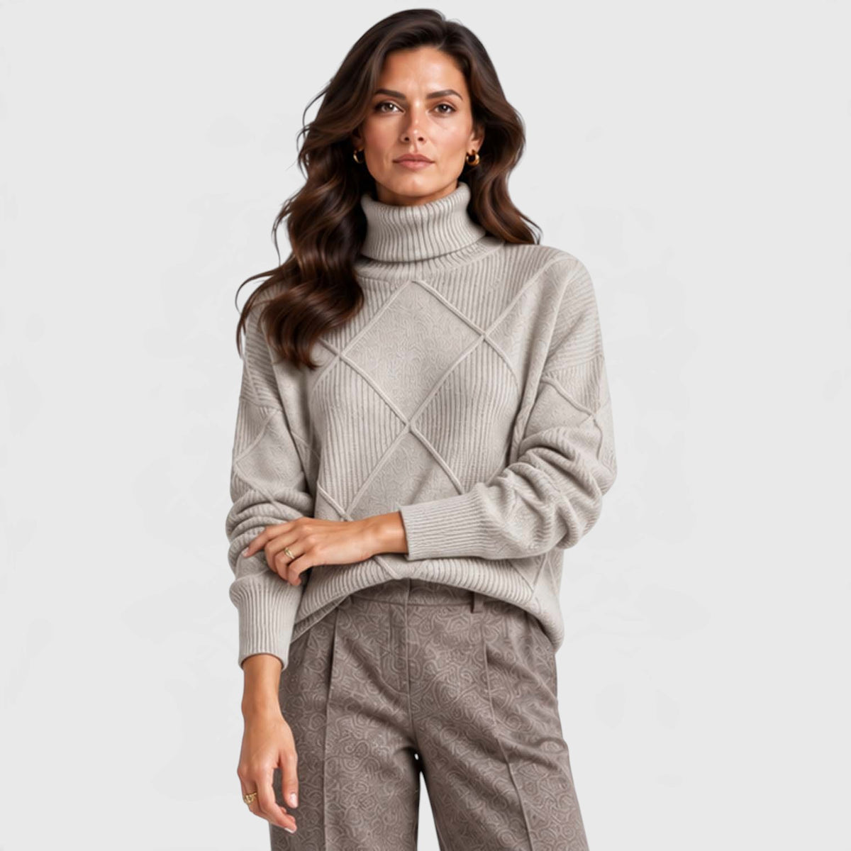 Monvaline | Women's Cashmere Turtleneck Knitted Jumper