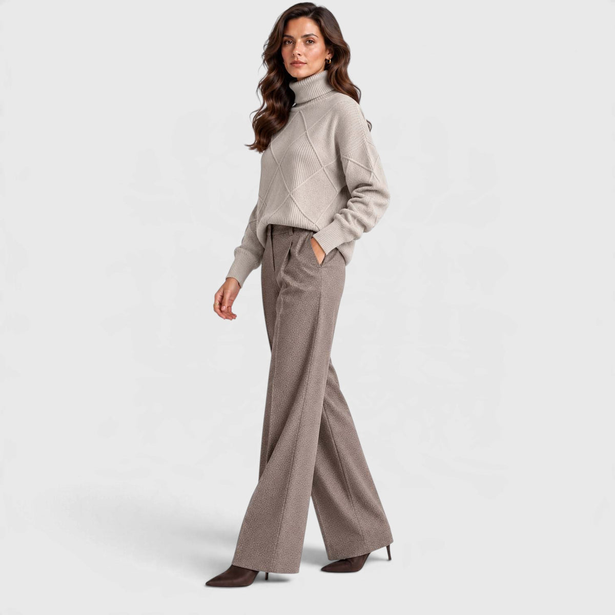 Monvaline | Women's Cashmere Turtleneck Knitted Jumper