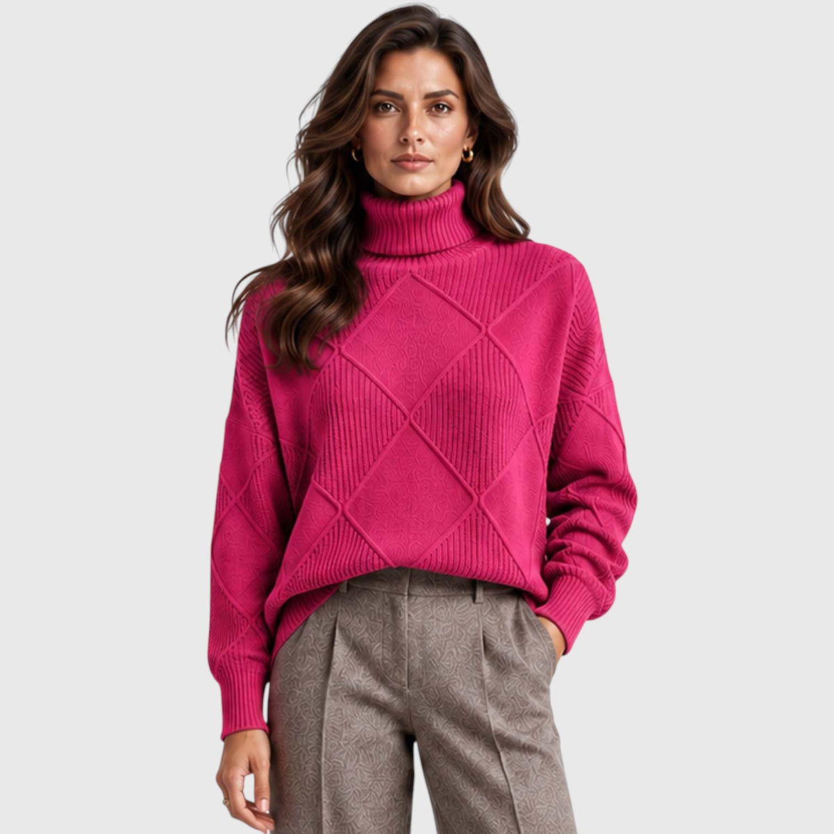 Monvaline | Women's Cashmere Turtleneck Knitted Jumper