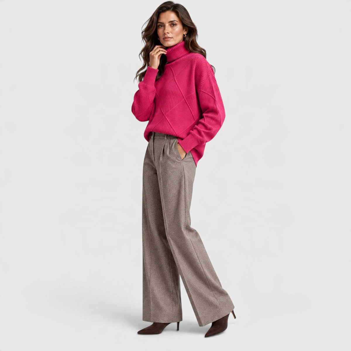 Monvaline | Women's Cashmere Turtleneck Knitted Jumper