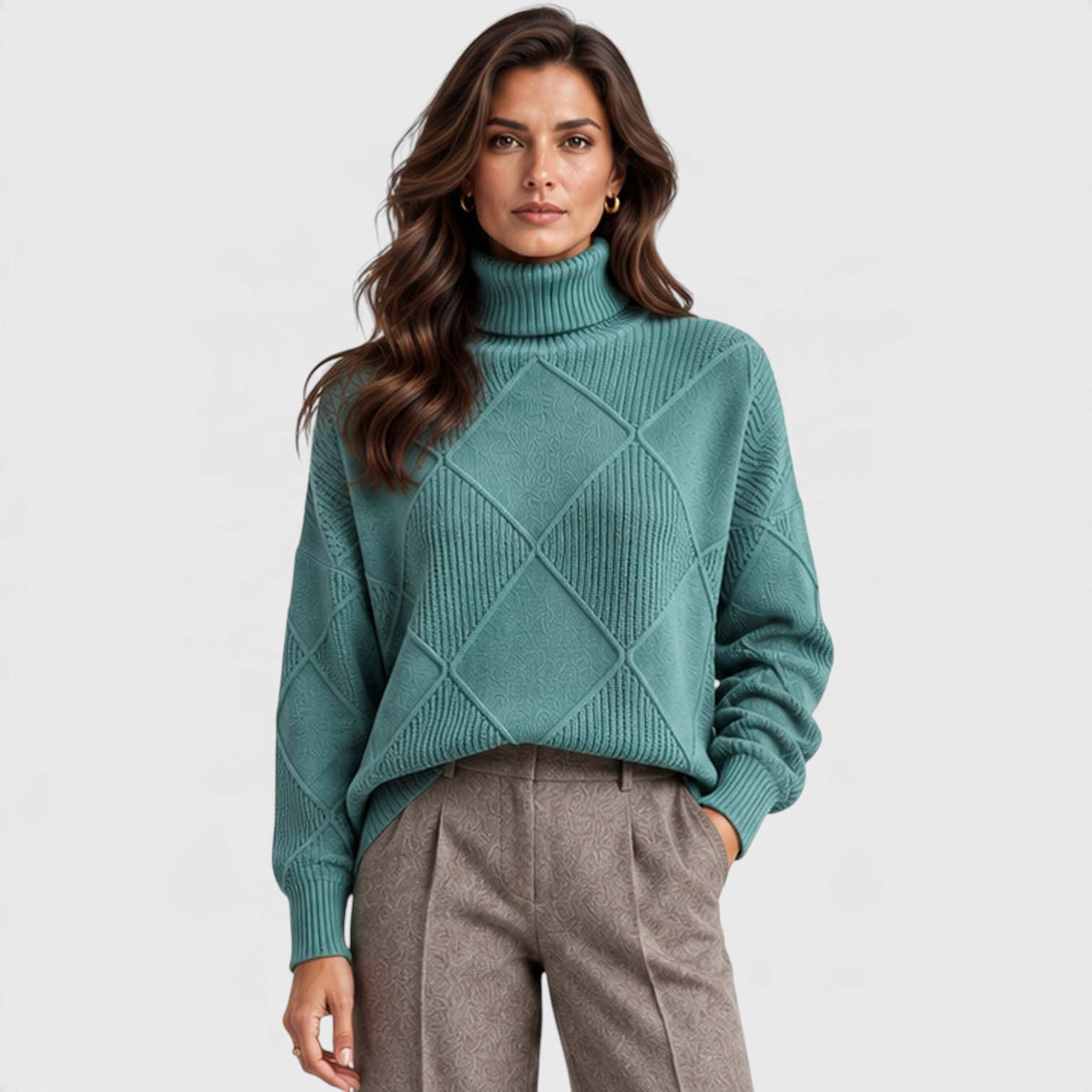 Monvaline | Women's Cashmere Turtleneck Knitted Jumper