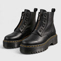 Monvaline | Women's Chunky Ankle Boots with Front Zip and Platform Sole