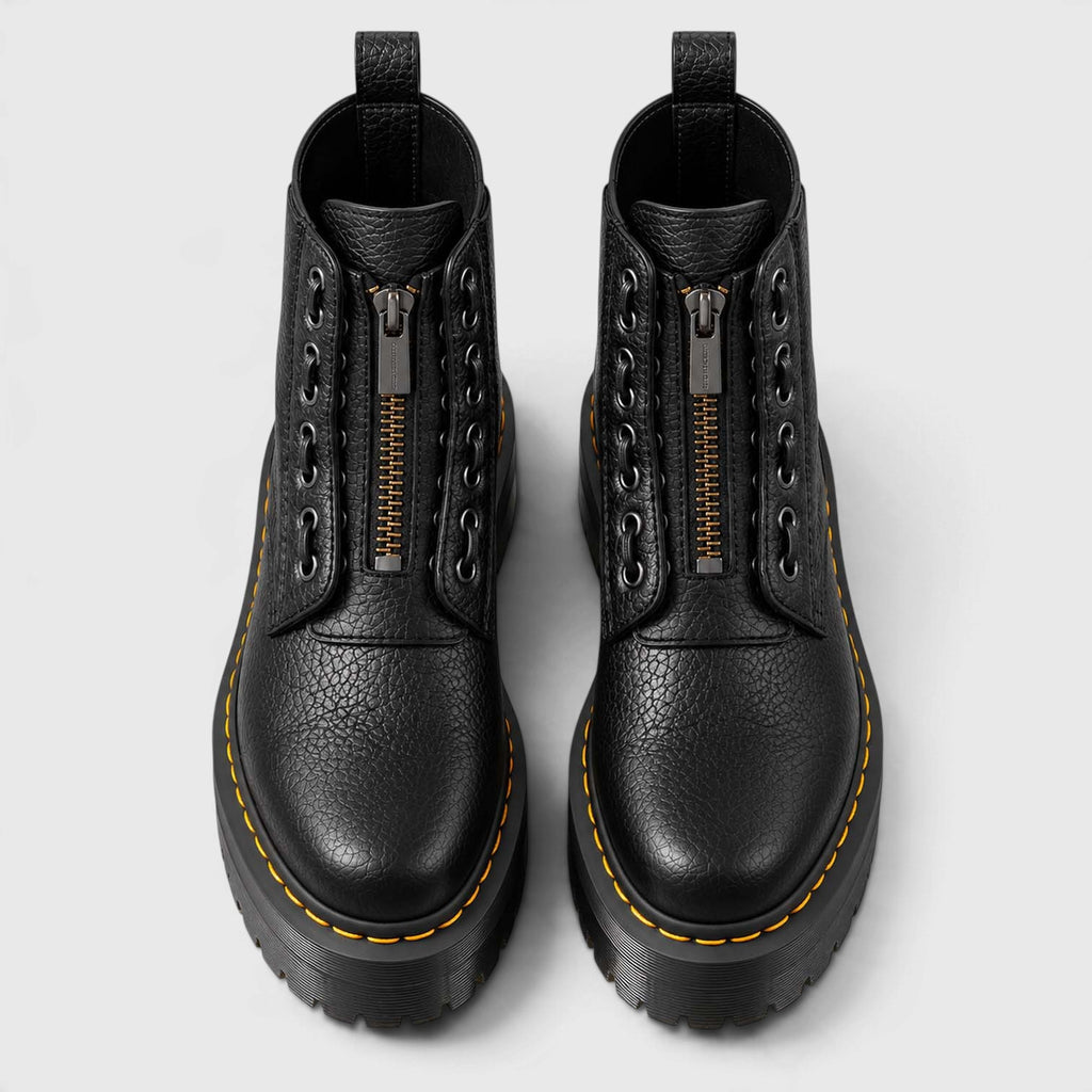 Monvaline | Women's Chunky Ankle Boots with Front Zip and Platform Sole