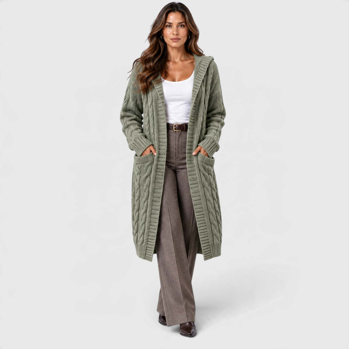 Monvaline | Women's Chunky Knit Cardigan Button Front
