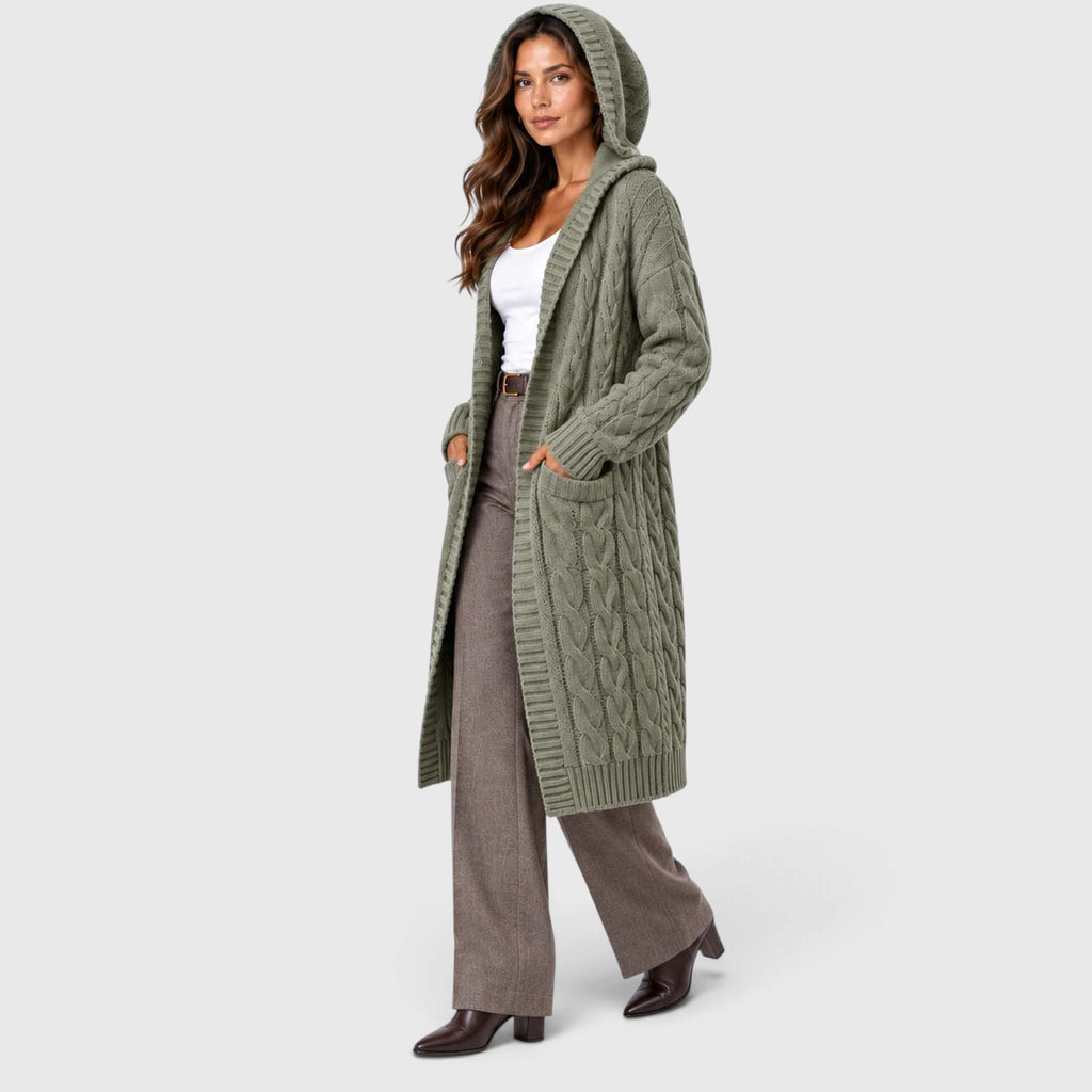 Monvaline | Women's Chunky Knit Cardigan Button Front