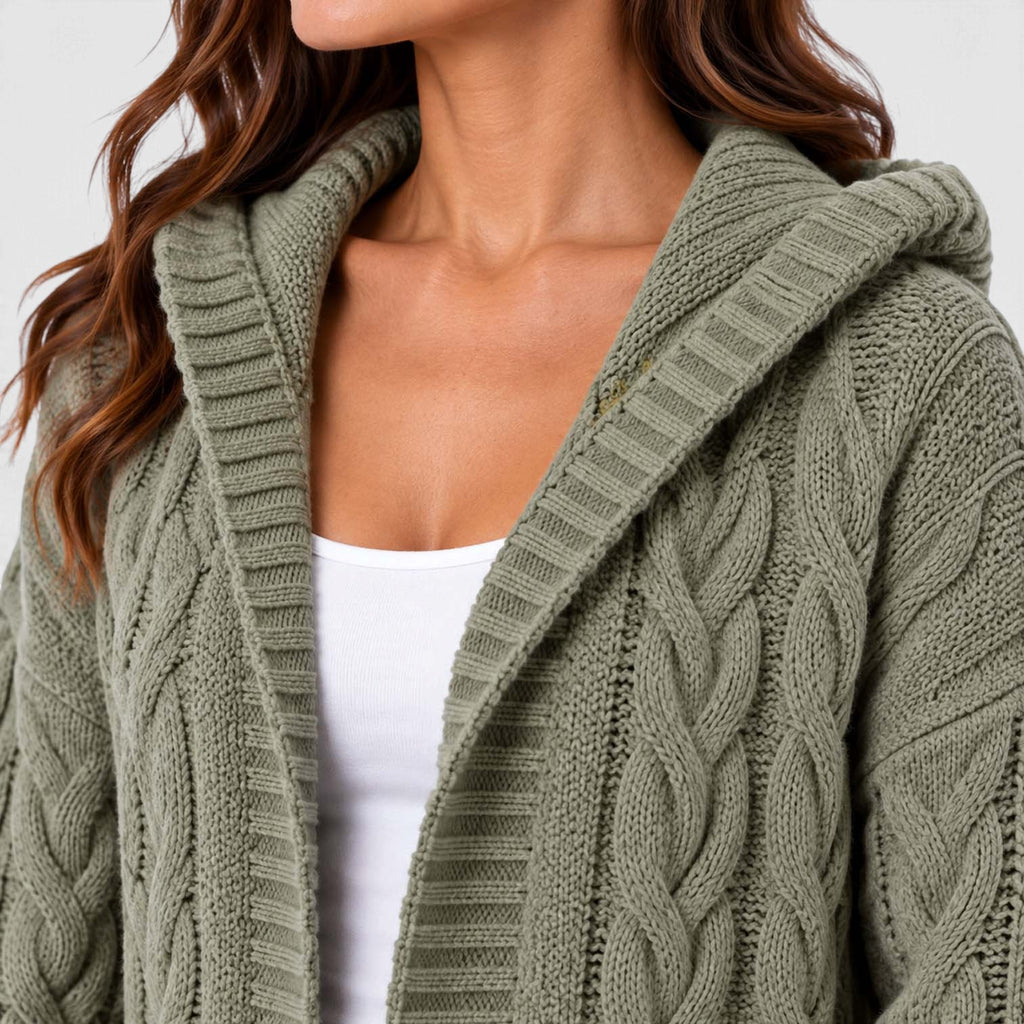 Monvaline | Women's Chunky Knit Cardigan Button Front