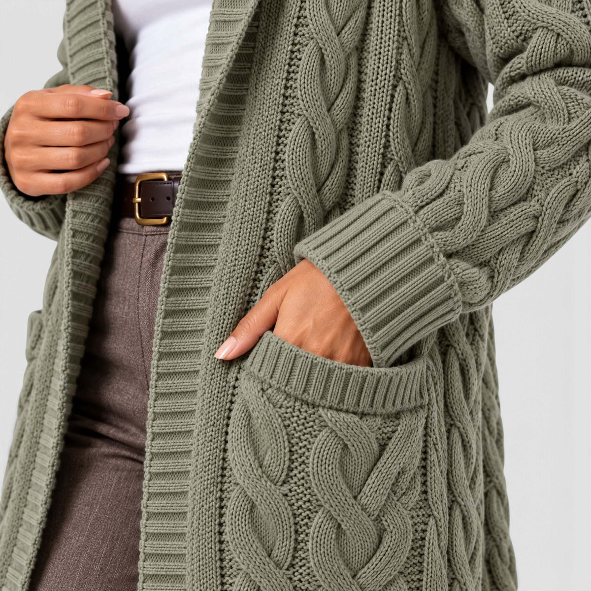 Monvaline | Women's Chunky Knit Cardigan Button Front