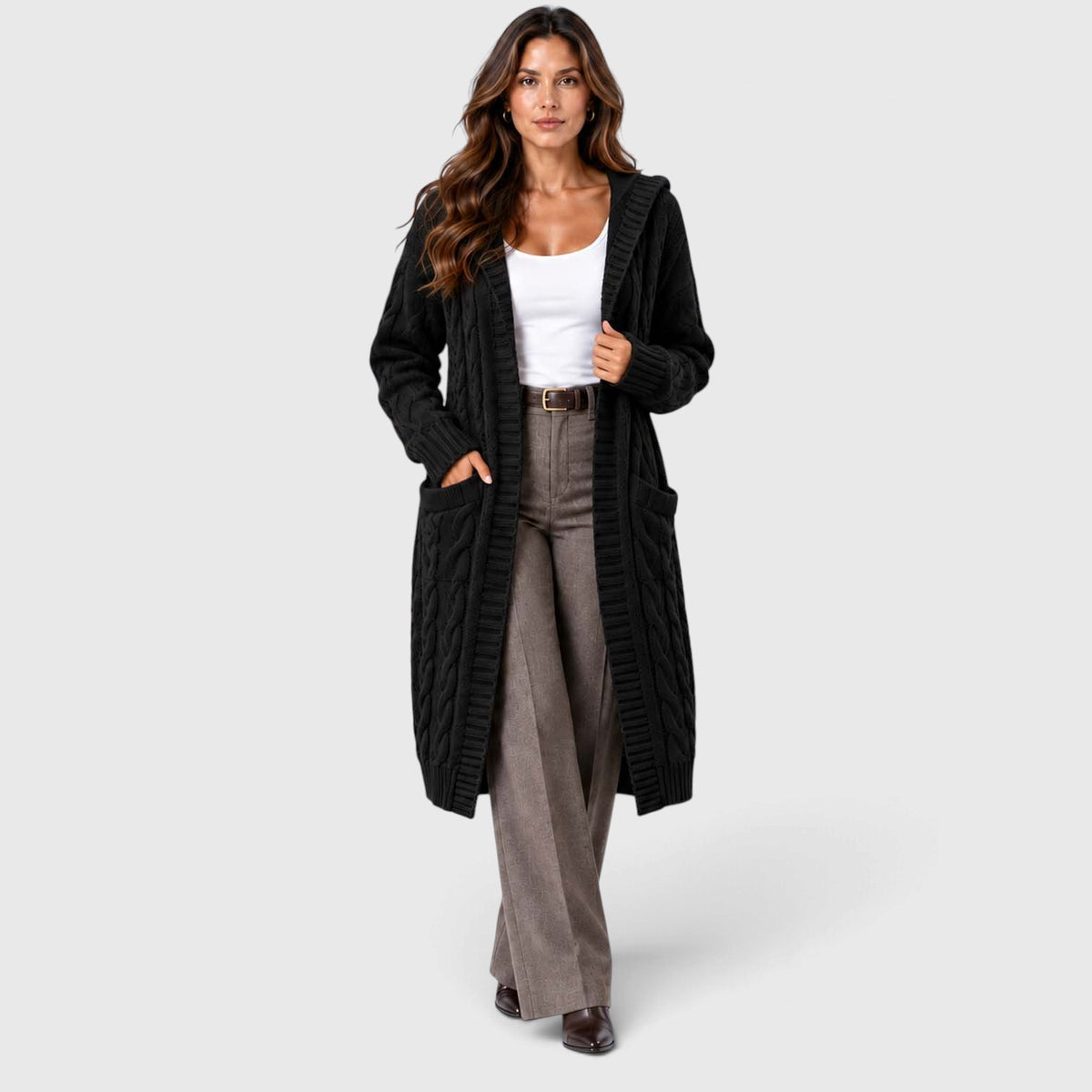 Monvaline | Women's Chunky Knit Cardigan Button Front