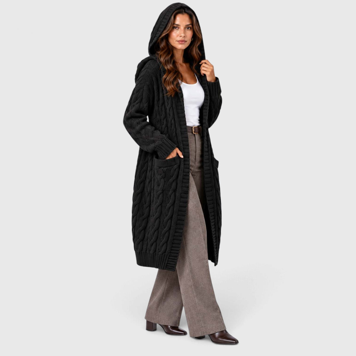 Monvaline | Women's Chunky Knit Cardigan Button Front