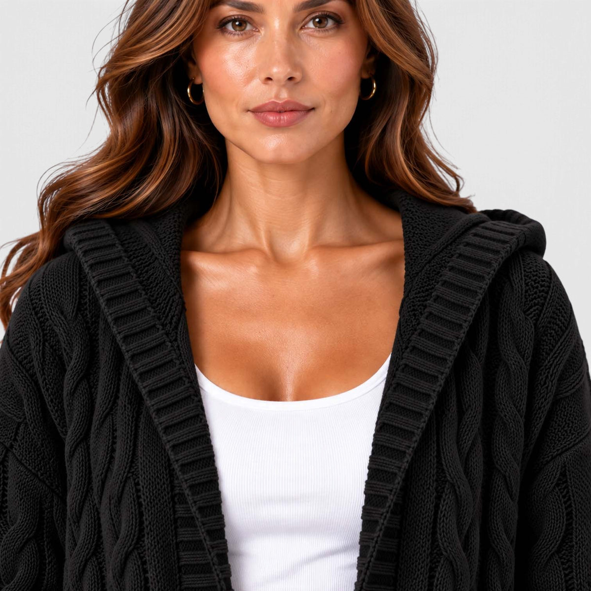 Monvaline | Women's Chunky Knit Cardigan Button Front