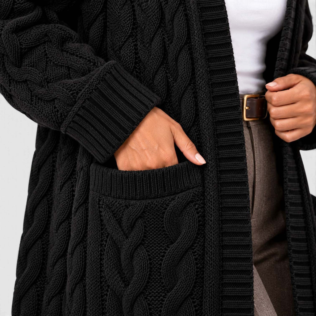 Monvaline | Women's Chunky Knit Cardigan Button Front