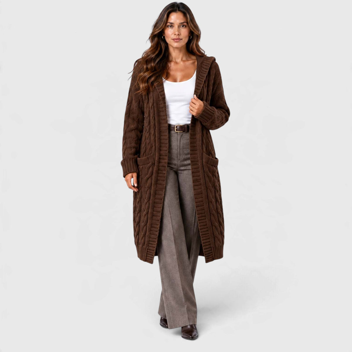 Monvaline | Women's Chunky Knit Cardigan Button Front