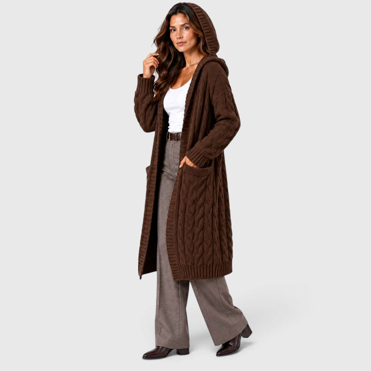 Monvaline | Women's Chunky Knit Cardigan Button Front