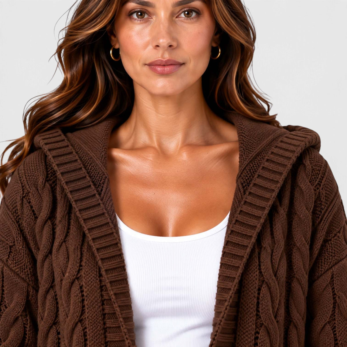 Monvaline | Women's Chunky Knit Cardigan Button Front