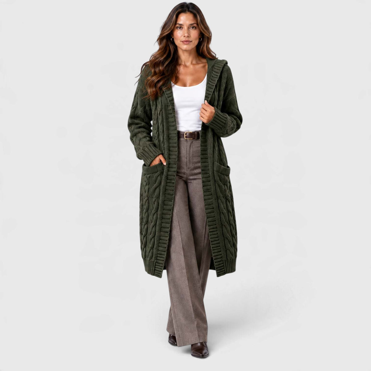 Monvaline | Women's Chunky Knit Cardigan Button Front
