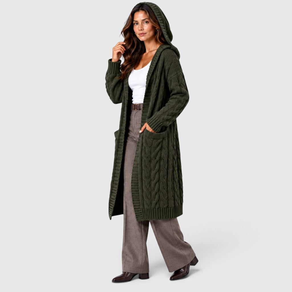 Monvaline | Women's Chunky Knit Cardigan Button Front