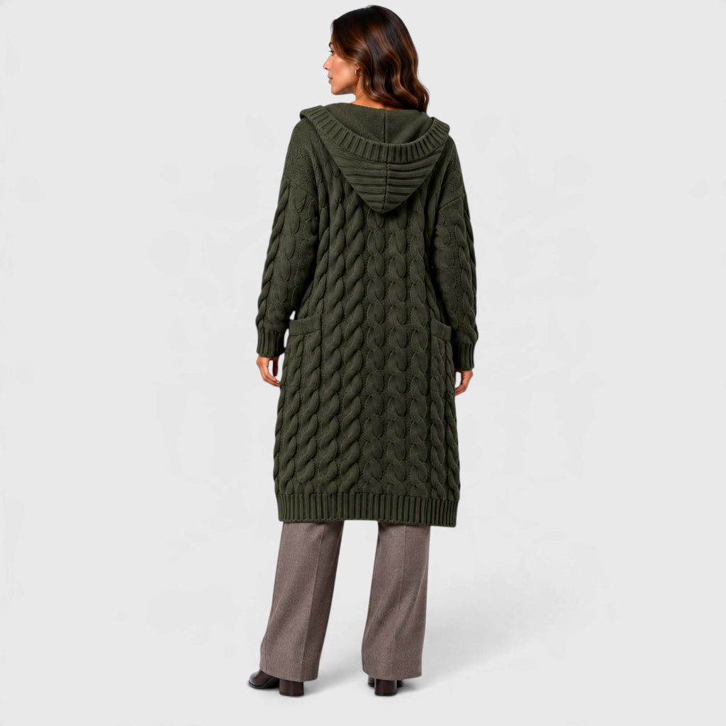Monvaline | Women's Chunky Knit Cardigan Button Front