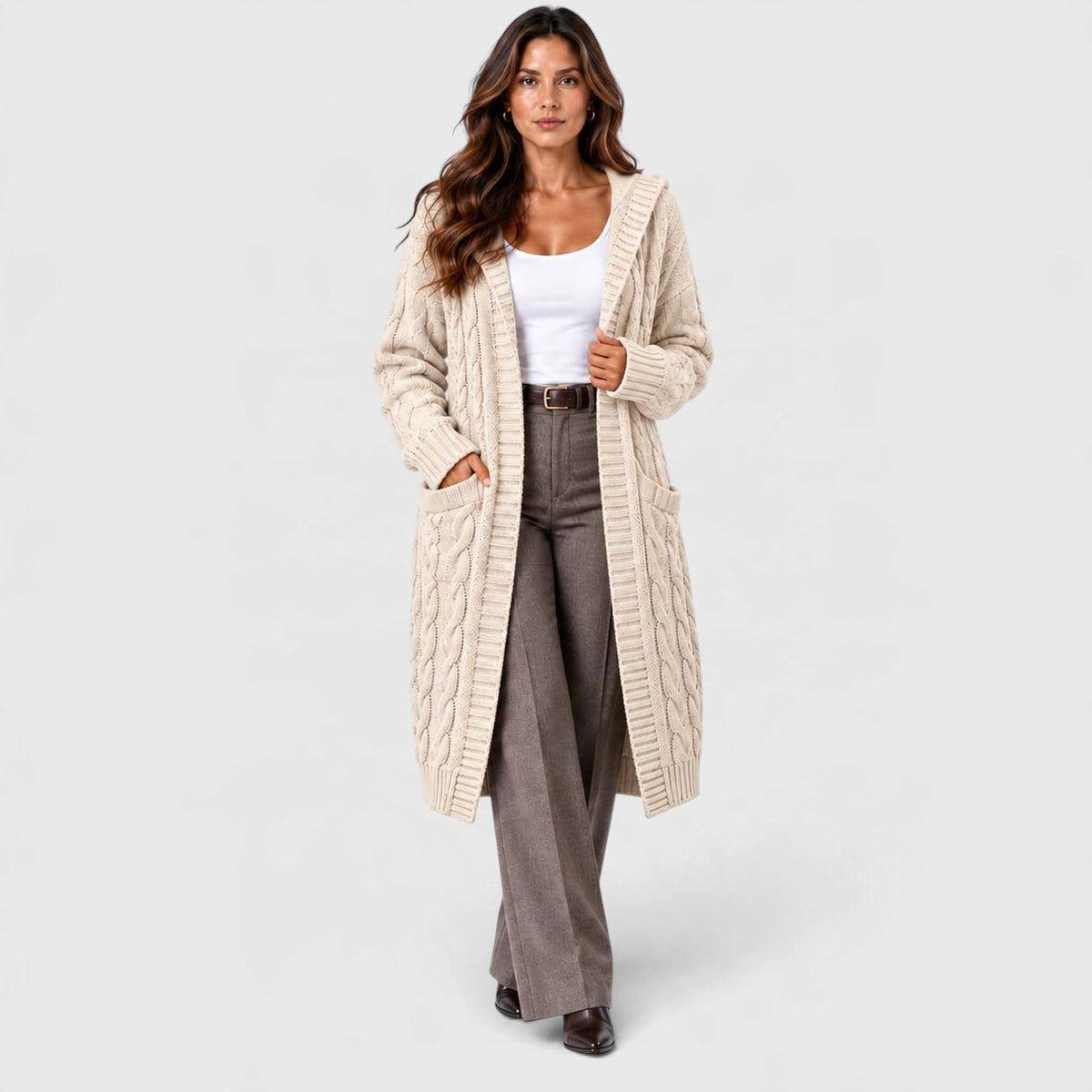 Monvaline | Women's Chunky Knit Cardigan Button Front