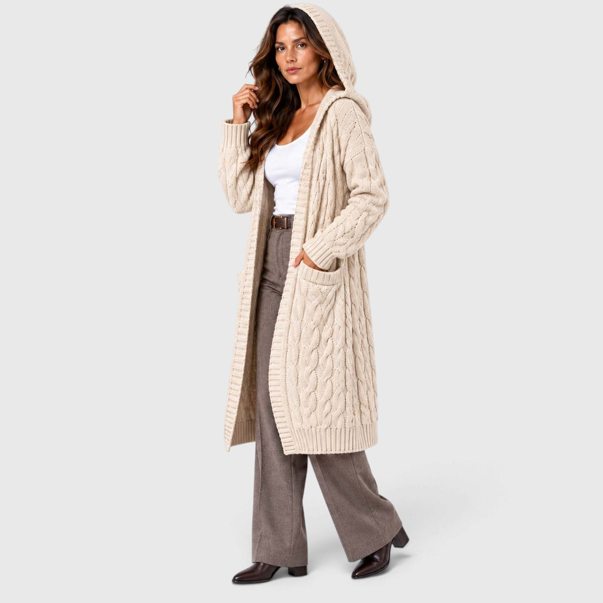 Monvaline | Women's Chunky Knit Cardigan Button Front