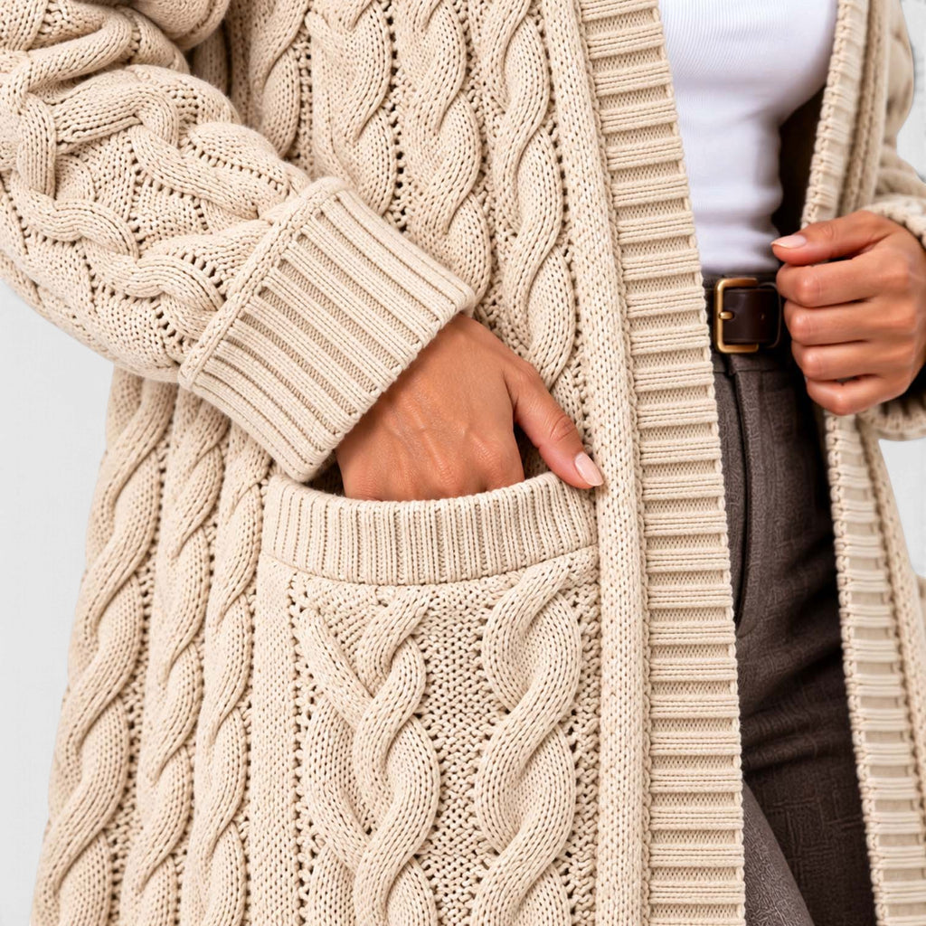 Monvaline | Women's Chunky Knit Cardigan Button Front