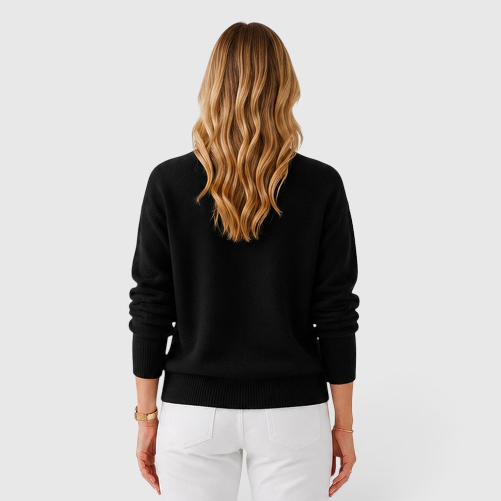 Monvaline | Women's Classic Half High Collar Soft Knit Jumper